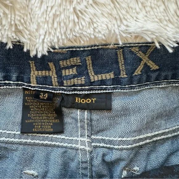 Helix Men’s Blue Boot Cut Jeans Size: 34 - Picture 7 of 9